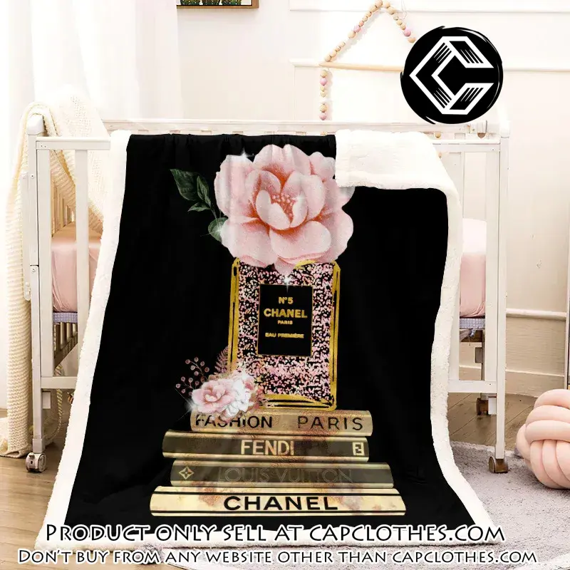 Chanel top luxury brand premium blanket fleece home decor cc4404139